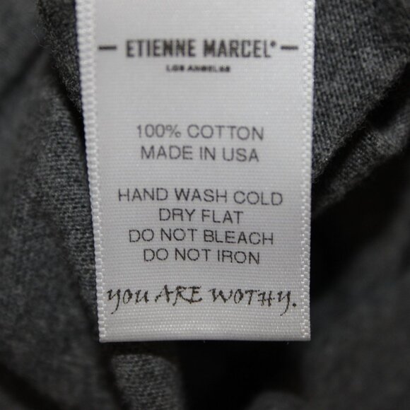 Etienne Marcel Top Sz M Gray Red Zipper Detail Crop Hi Lo 100% Cotton Top - Picture 12 of 14